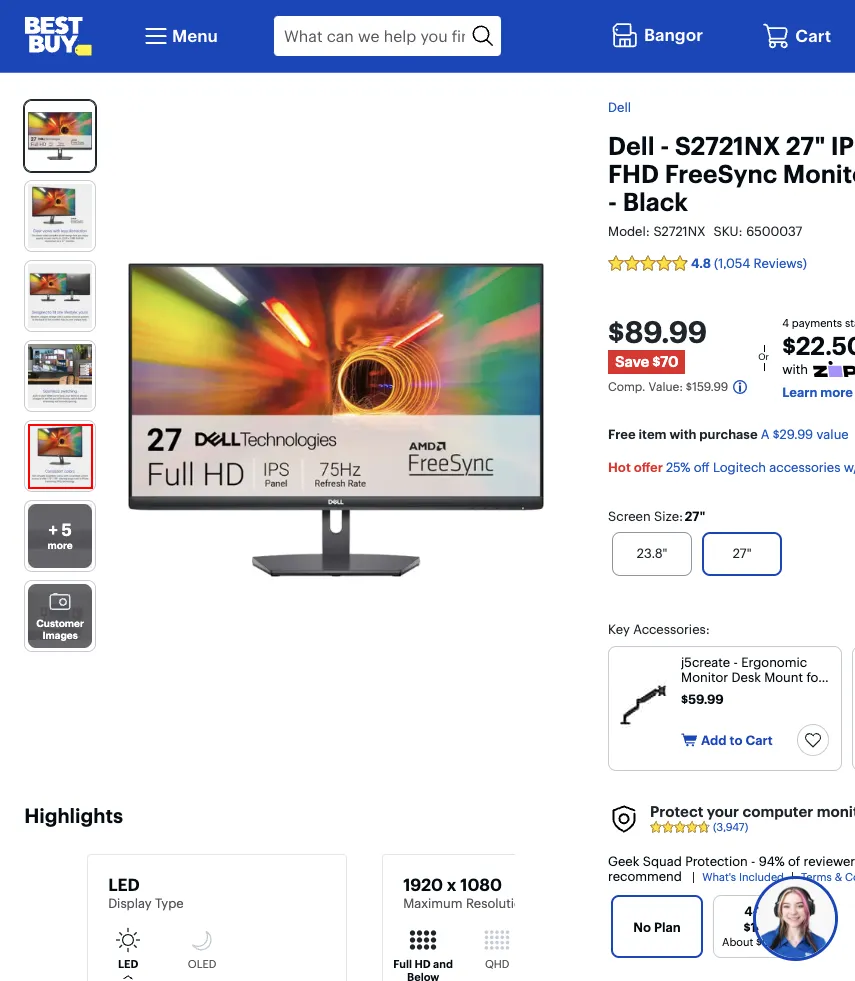 Select fifth image in gallery